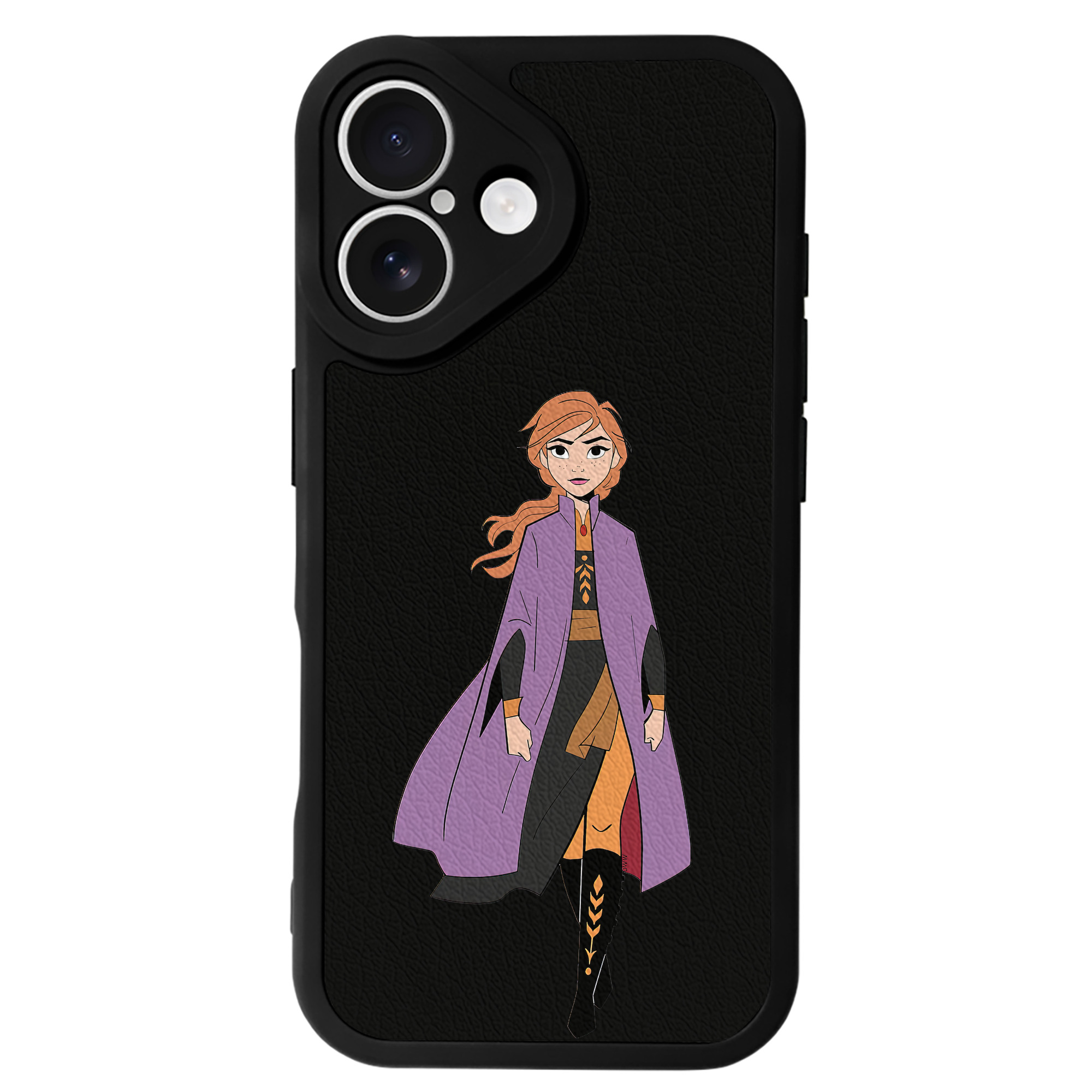 （画像用） アナと雪の女王 アンナ エルサ Frozen Anna Elsa 【iPhone 16シリーズ対応】シリコンスマホケース（レザー調） 材質：シリコン
